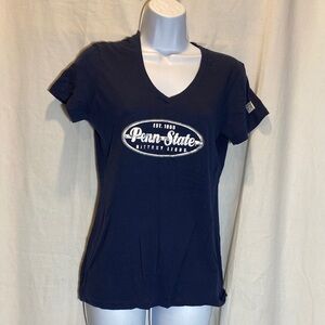 Penn State Stylish Women's Navy V-Neck Short Sleeved T-Shirt by The Game -size-M